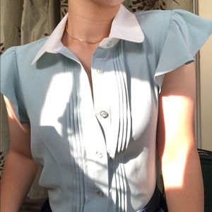 NWT MINE mint ruffle sleeve shirt